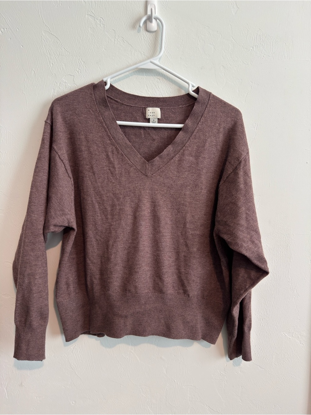 A New Day V Neck Sweater Pink S